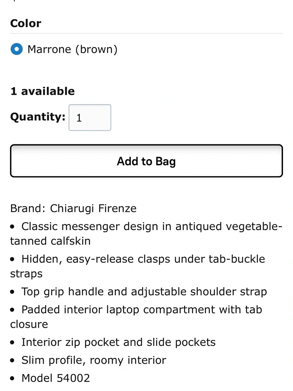 Tan Genuine Leather Messenger Bag - Florence, Italy